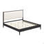 Lit plateforme de style Mid-Century moderne avec pieds fuselés, base de lit en bois massif très grand, lit avec tête de lit tapissier Boucle, support de lattes en bois durable, aucun sommier nécessaire, noir-134642509-134642511