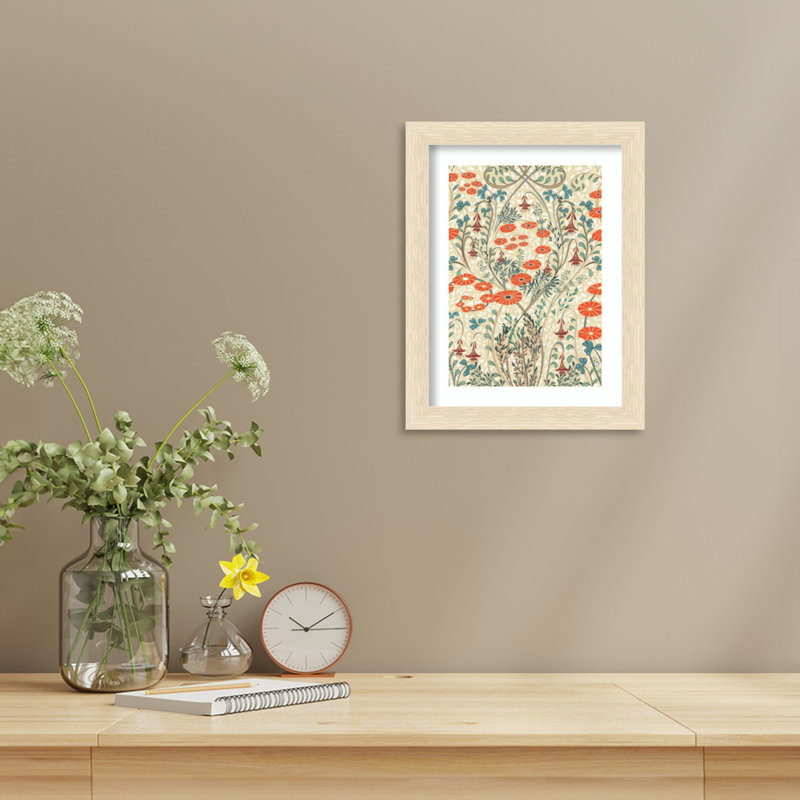 «Vintage Meadow» par Fuselier, impression sur bois encadrée, Rayures de grain de bois blond, H 14 po x l 11 po