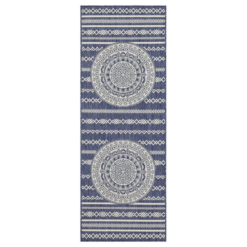 2'7"X7' Classic-Modern Indoor Outdoor Rug - Sophisticated Design, All-Space Use, Rectangle- 87" L x 31" W