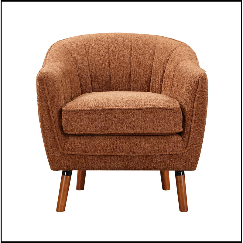Fauteuil en chenille rouille à 4 pieds, Rouille