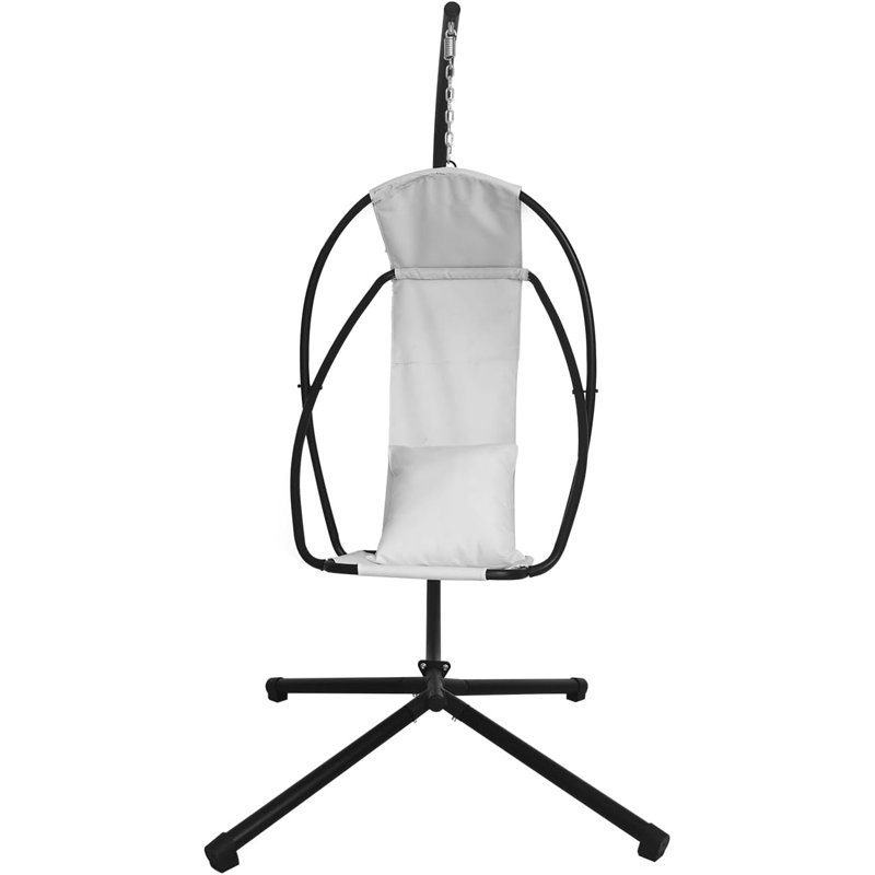 Garden Cloth Hanging Egg Chair Outdoor Seat Chair Pod Swing Hammock Indoor Patio, Dark White