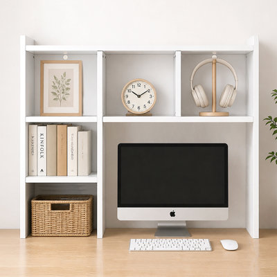 H31.5" X W36.9" 3-Tier Desktop Bookshelf with 5 Shelves