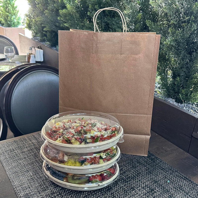 32oz Oval Disposable Compostable Paper Burrito Bowls with Dome Lids, Set of 150