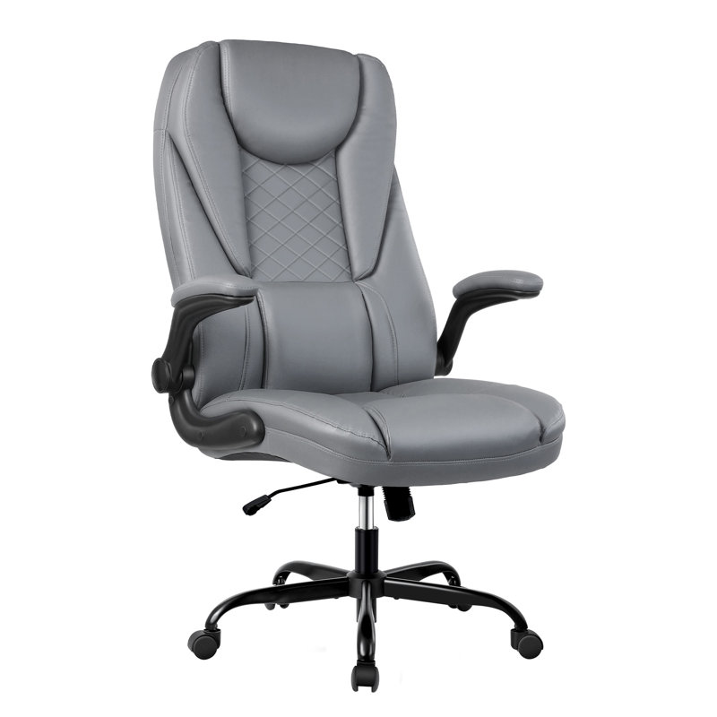 Alyca Office Chair with Headrest, Grey, Grey
