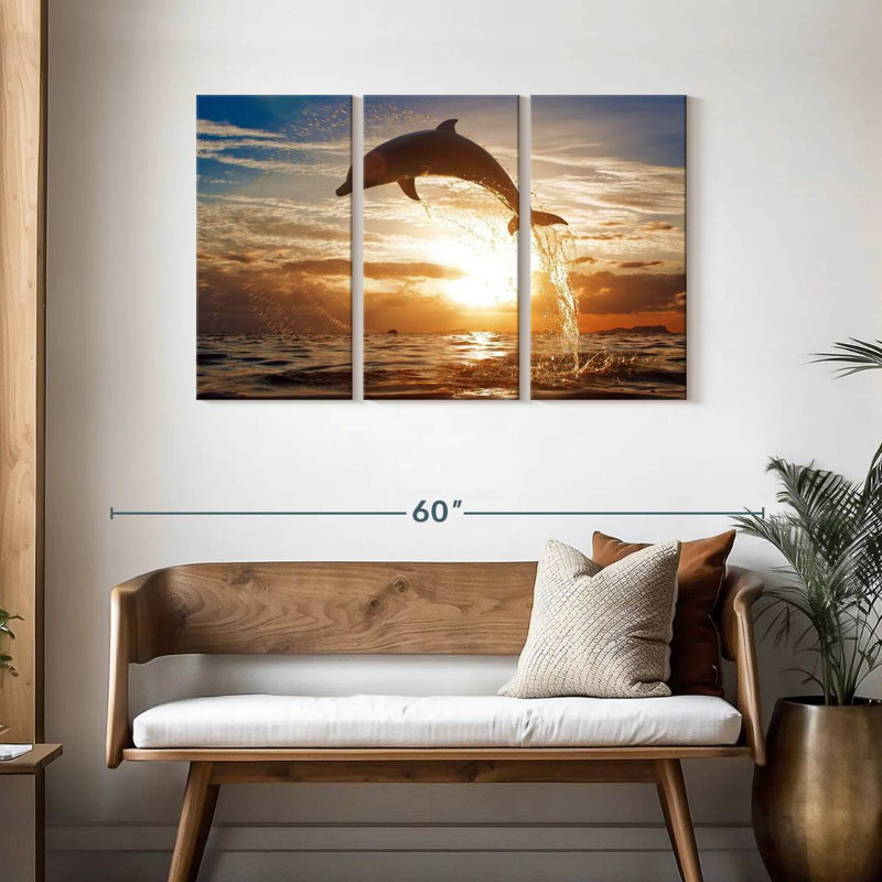 Brampt Dolphin Jump Silhouette, 28" H x 45" W
