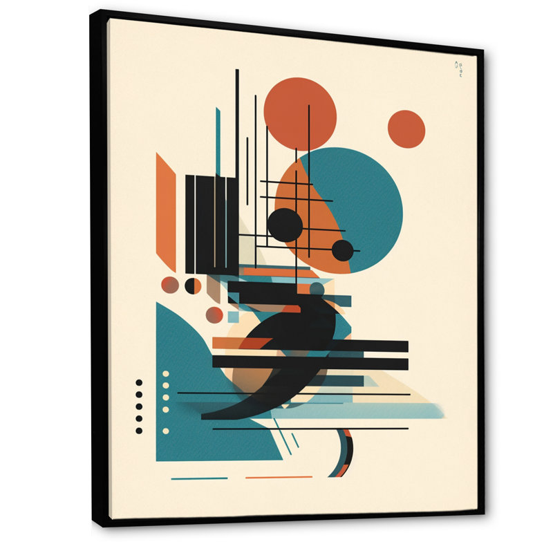 Bleu et orange minimaliste symphonie V - art mural minimaliste, salon, H 20 po x l 12 po x P 1 po