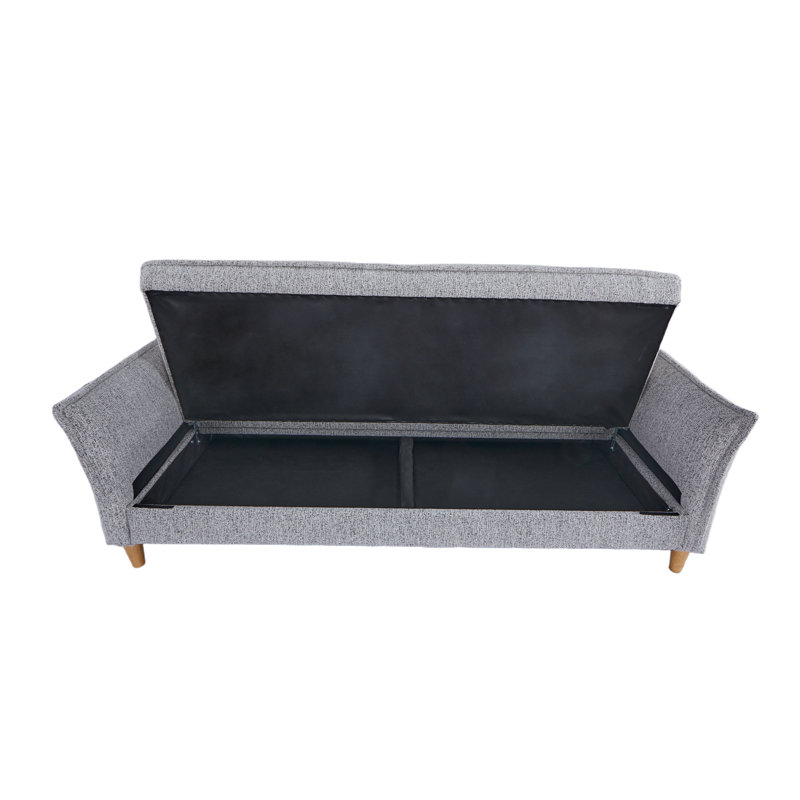 Clicto Fabric Click-Clark 3 Seater Sofa Bed with Storage, Grey