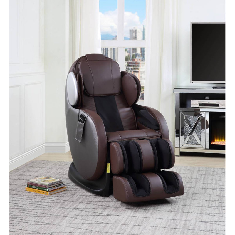 Fauteuil de massage en cuir synthétique Pacari, Chocolat