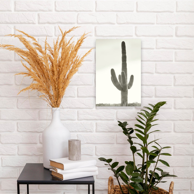 Arizona Saguaro View Abstract Contemporary Cactus Landscape Nature Wall Art Print 1 Piece Wrapped Canvas Wall Art
