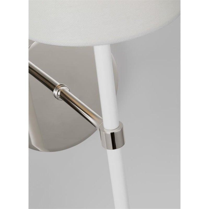 Steel Armed Sconce, Polished Nickel