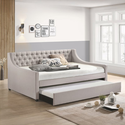Upholstered Daybed with Twin Trundle by Red Barrel Studio