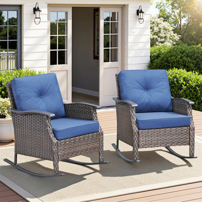 Outdoor Gliding Wicker Chairs Set Of 2
