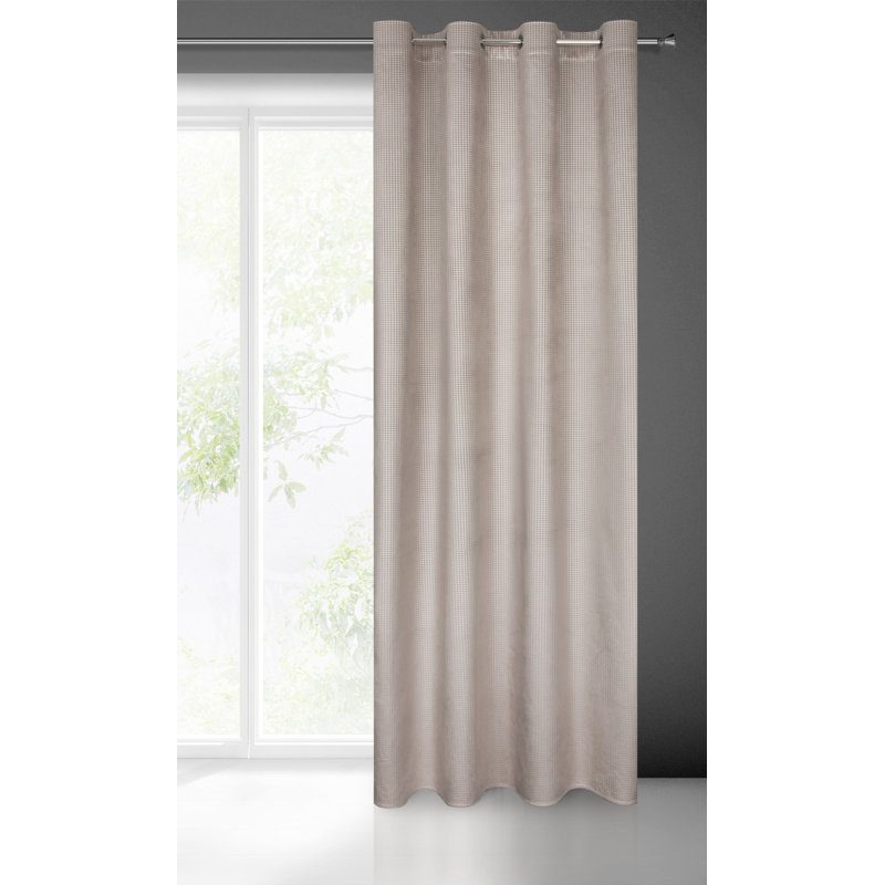 Taron Eyelet Blackout Thermal Single Curtain, Beige