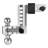 Adjustable Trailer Hitch 2" Receiver 6" Drop Tri-Ball Hitch 15000 lbs