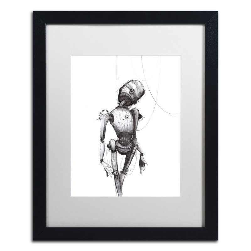 «Jonati Disconnect» par Craig Snodgrass, art mural encadré, H 20 po x l 16 po x P 0,5 po, Cadre argenté, Blanc