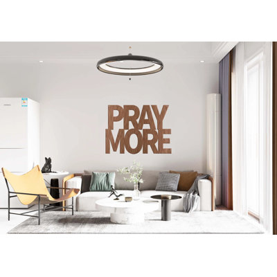 Scripture Walls Pray More Plaque en acier découpée au laser thermolaquée pour la maison et le bureau Décoration murale en métal Plusieurs tailles et couleurs