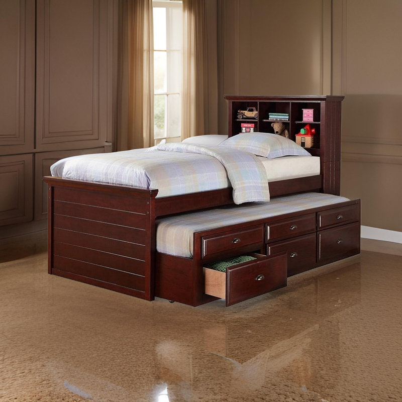 Grantley Kids Twin with Trundle with Drawers,  Dark Cherry