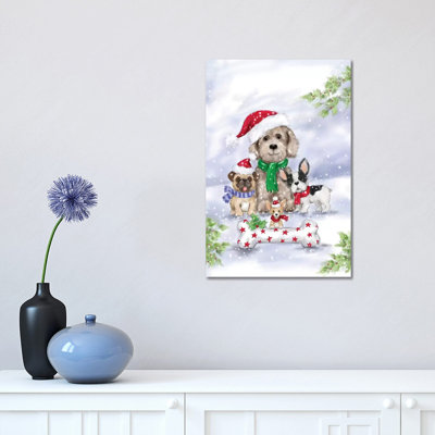 Christmas Dogs par Makiko - peinture sur toile tendue