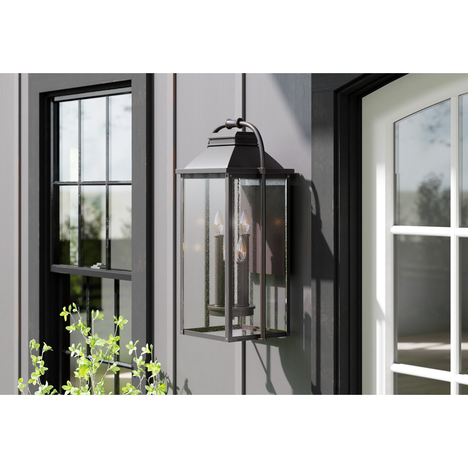 Newson 4 Light Outdoor Wall Light, Antique Bronze