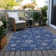 Machine Washable Indoor/Outdoor Christmas Snowflake Xhevrie Navy Rug