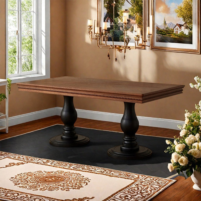 Romantic retro solid wood dining table