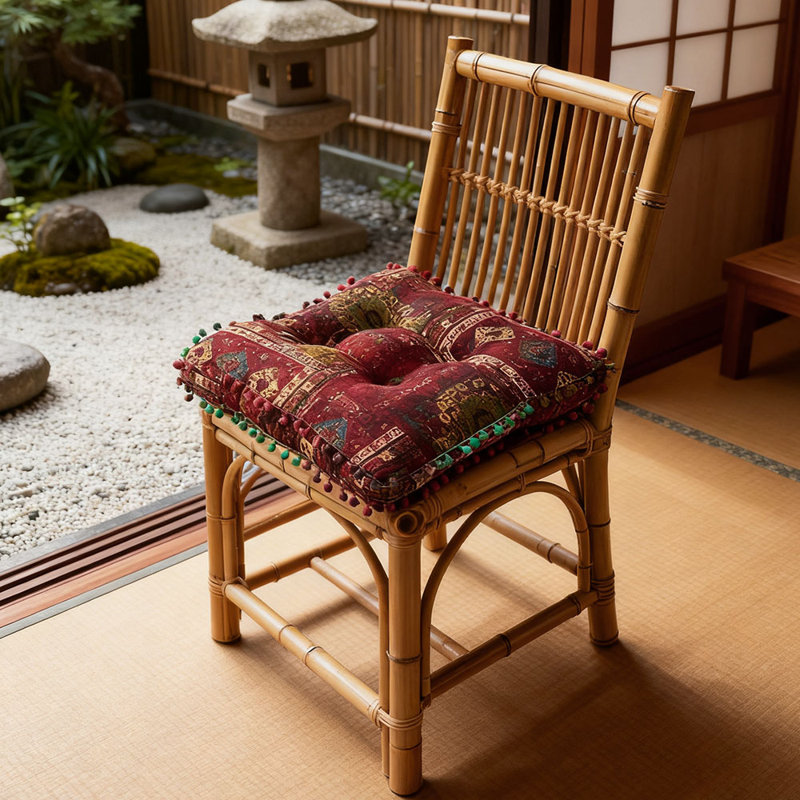 Square Tatami Seat Cushion, Red