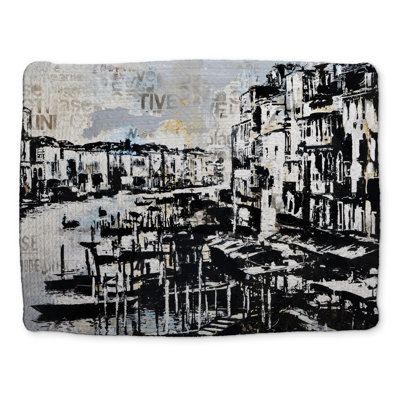 Blue Boat Coastal Braided Placemat - Abstract Venise Port Decor