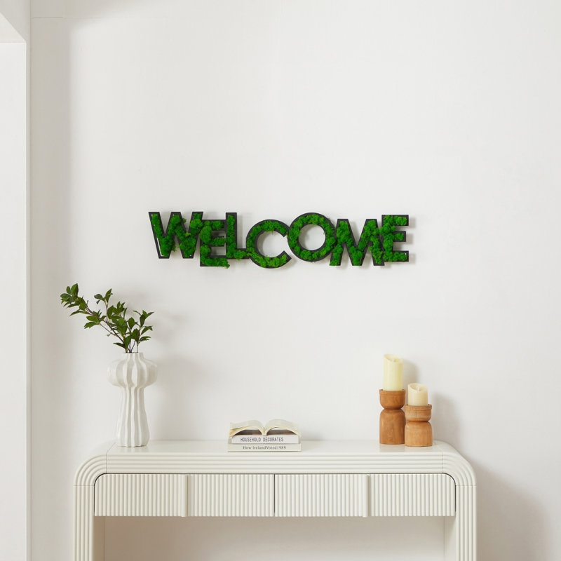 Décoration murale WELCome lettre art mousse