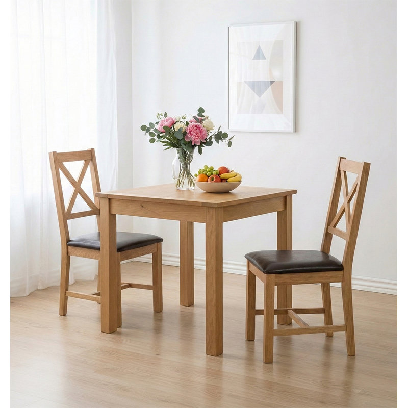 2 - Person Solid Oak Dining Set