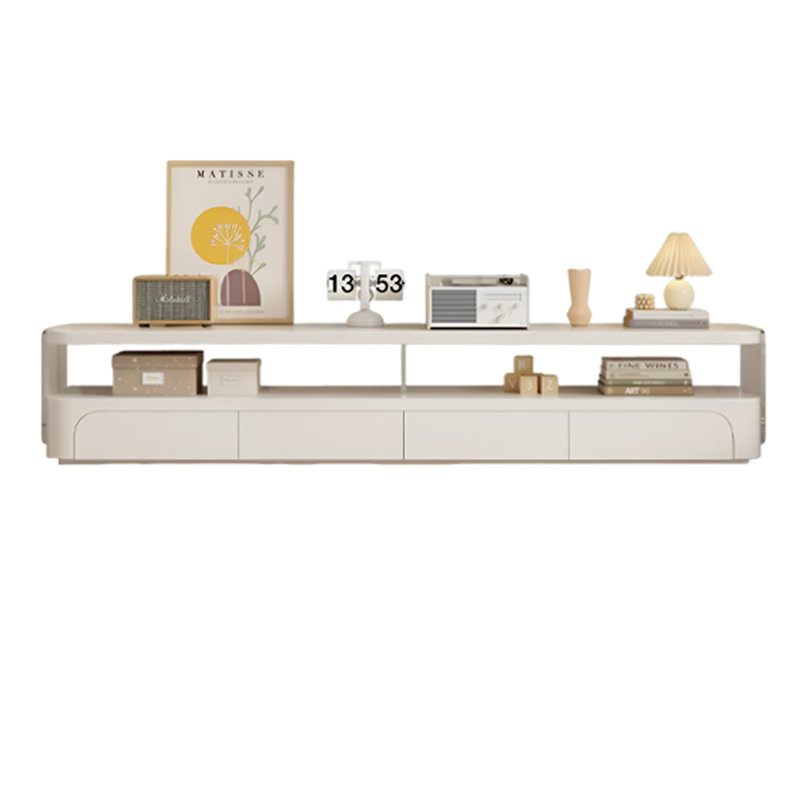 Meuble télé en bois de style moderne et minimaliste, H 17,71 po x L 86,61 po x l 15,75 po