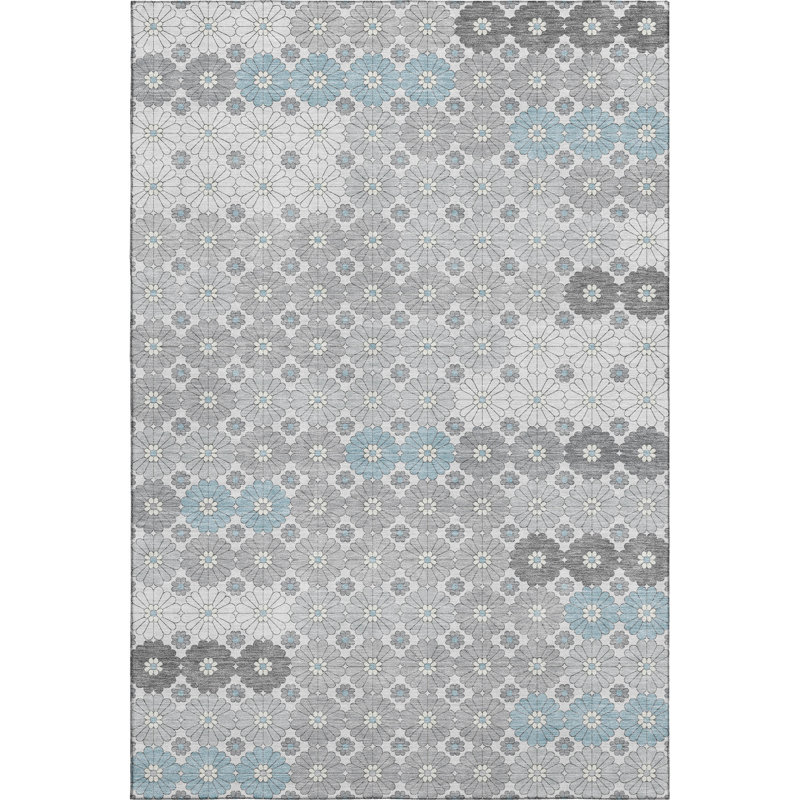 Premium Machine Washable Varasteh AMF1678 Geometric Rug, Rectangle 9' x 12'