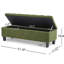 Banc avec surface bouclée et rangement, pieds en bois d'hévéa, capacité de 300 lb, ouverture automatique du couvercle, surpiqûres capitonnées à losanges, idéal pour la décoration intérieure, rangement en boucle de L 50,37 po x l 17,12 po