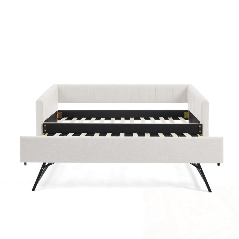 Twin Size Daybed with Trundle, Beige