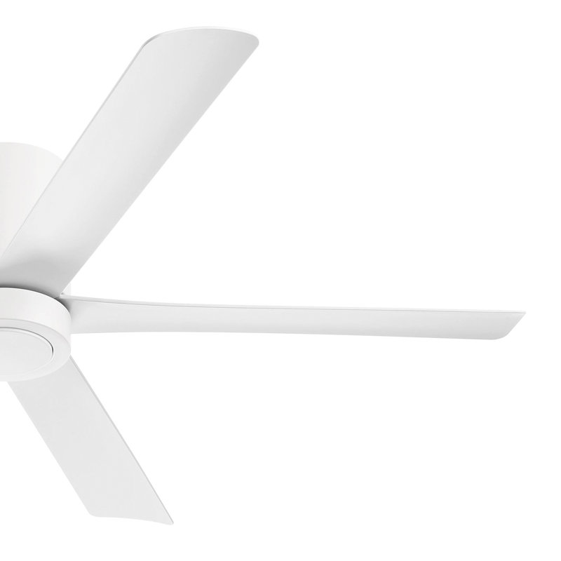 CORMAC 52 inch 5-Blade Hugger Ceiling Fan With Remote - (No Light), Matte White