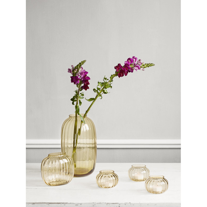 Primula Tealight Candle Holder, Amber