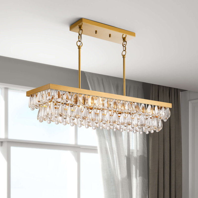 Lustre rectangulaire en cristal 6 lumières Archan