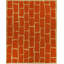 6x8 Yellow Flat Weave Wool Brickwork Motif Geometric Modern Contemporary Carpet Rug