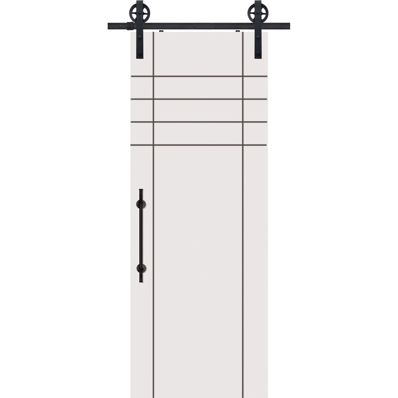 Porte de grange en bois manufacturé lambrissée apprêtée sans trousse de quincaillerie d'installation, 48 po x 84 po