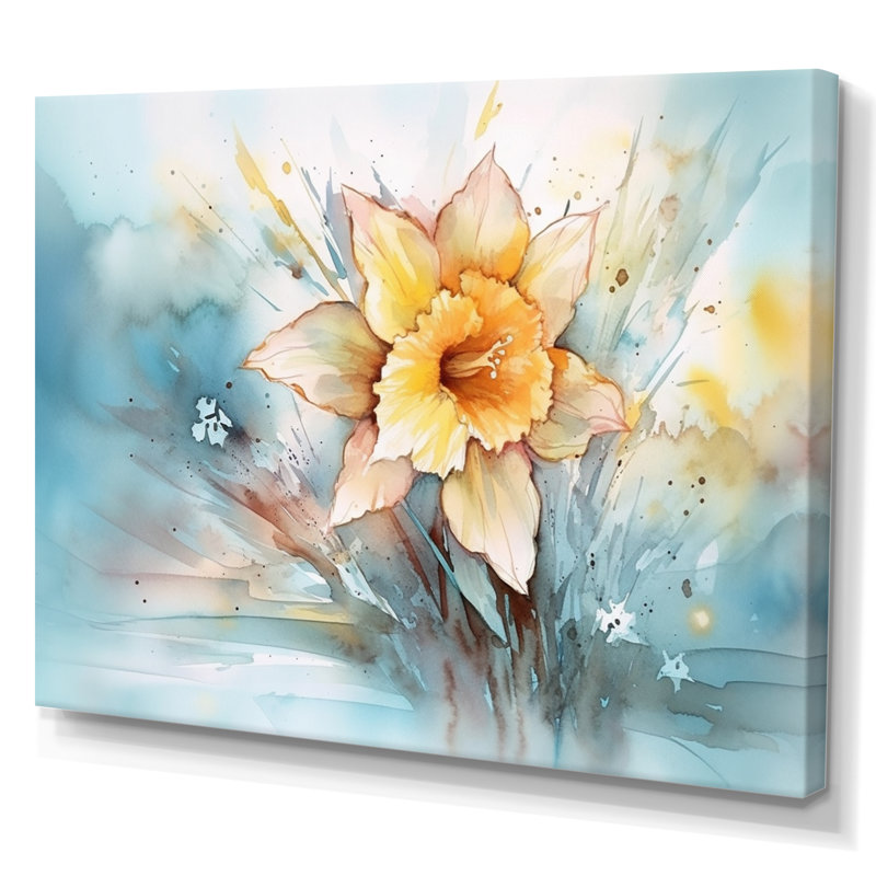 Ruddie Daffodils Elegance IV sur toile, H 12 po x l 20 po x P 1 po, Toile tendue