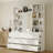 78.5"H 9-Drawer Display Bookcase with Built-in Mirror