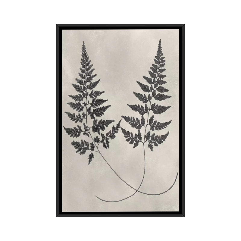 « rétro palm study i », impression sur toile, H 26 po x l 18 po x P 1,5 po, Toile avec cadre noir, Pas de tapis