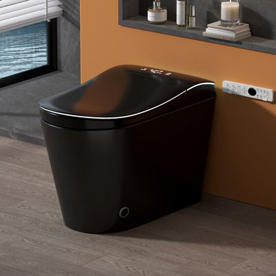 Tankless Smart Bidet Toilet with Automatic Open/Close & Auto Flush, 1.28 GPF Water-Saving, Heated Seat, Instant Hot Water, Warm Air Dryer, ADA Comfort Height, LED Display & Night Light