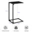 Ensemble de 2 tables d'appoint noires en forme de C