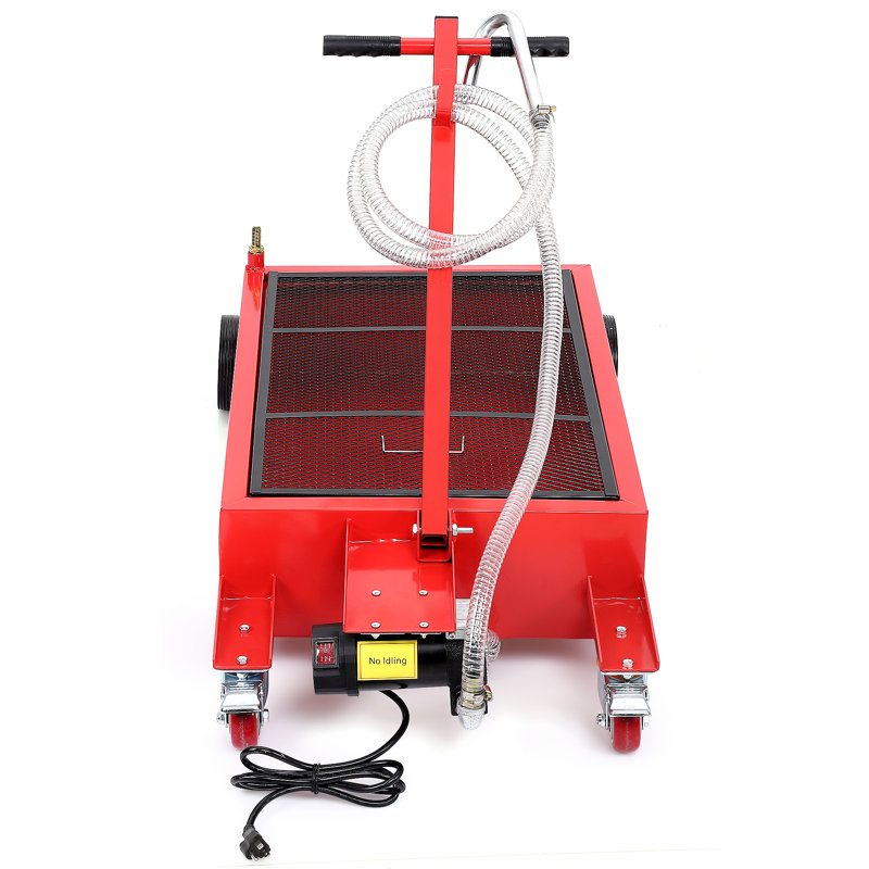 Bac de vidange d'huile électrique 20 gallons avec pompe à main et réservoir de vidange d'huile à profil bas avec tuyau de 8 pi
