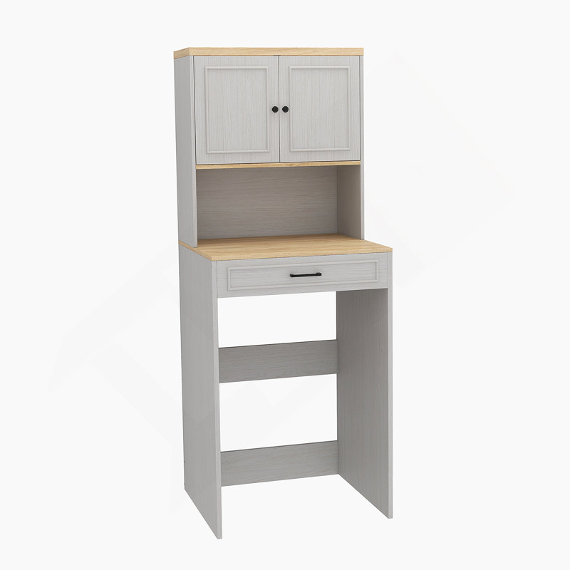Storage Cabinet With One Adjustable Shelf And One Fake Drawer For Laundry Room