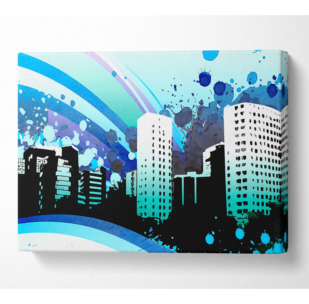 Kunstdruck Blue City auf Leinwand