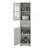 Tall Bathroom Cabinet, Freestanding Storage Cabinet With Drawer And Doors, MDF Board, Acrylic Door, Adjustable Shelf, Grey-1262337285