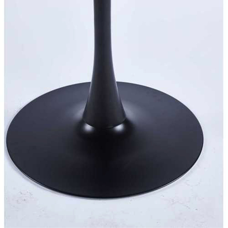 24 Inch Black Square Tulip Table For 2-4 Person, Modern Mid-Century Small Dining Table With Sturdy Metal Pedestal Base, For Kitchen, Small Space, Apartment, Bistro, Cafe, Office, Living Room
