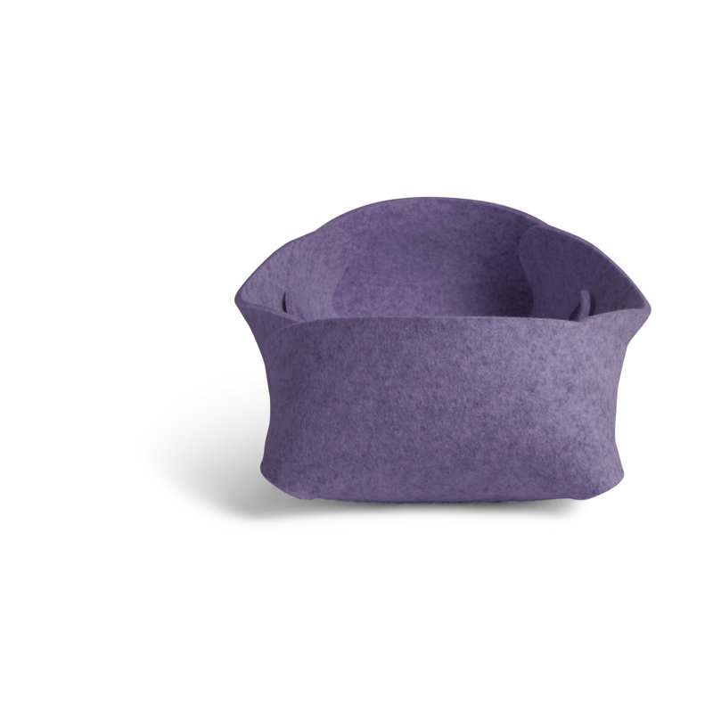 Double Tuck Fabric Decorative Basket, Lilac, 4" H x 16" W x 9" D
