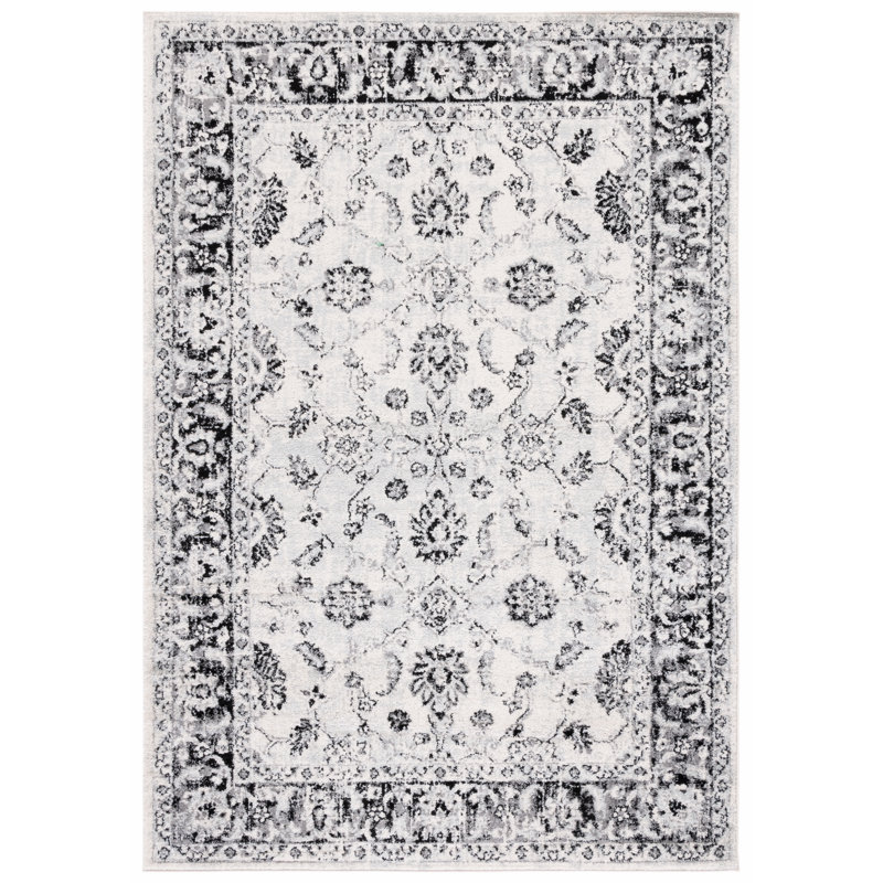 Tapis ivoire / noir Tulum 281, Rectangle 9 pi x 12 pi